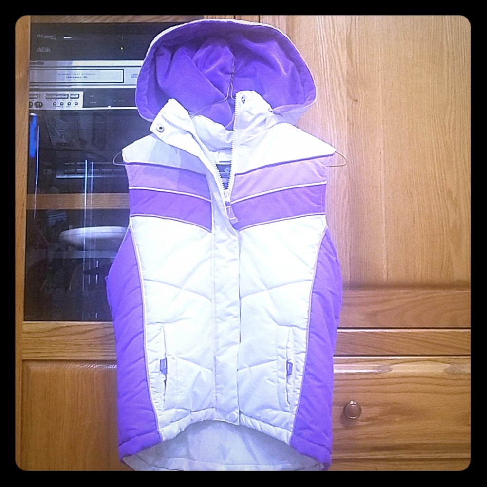 Purple and White Winter Vest